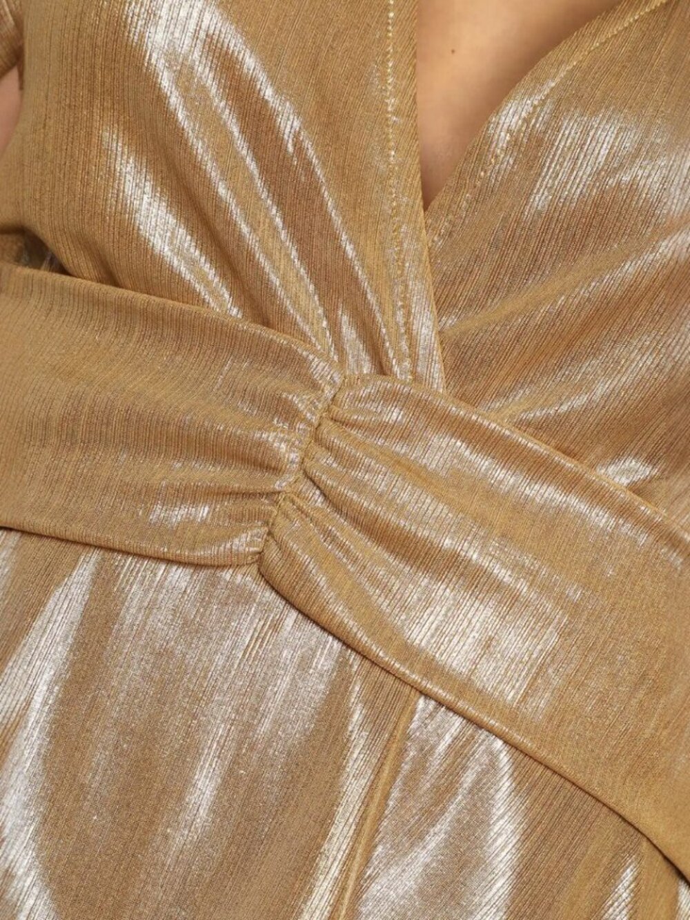 Lulus Shining Beauty Metallic Gold Long Sleeve Top NWT - Picture 5 of 9